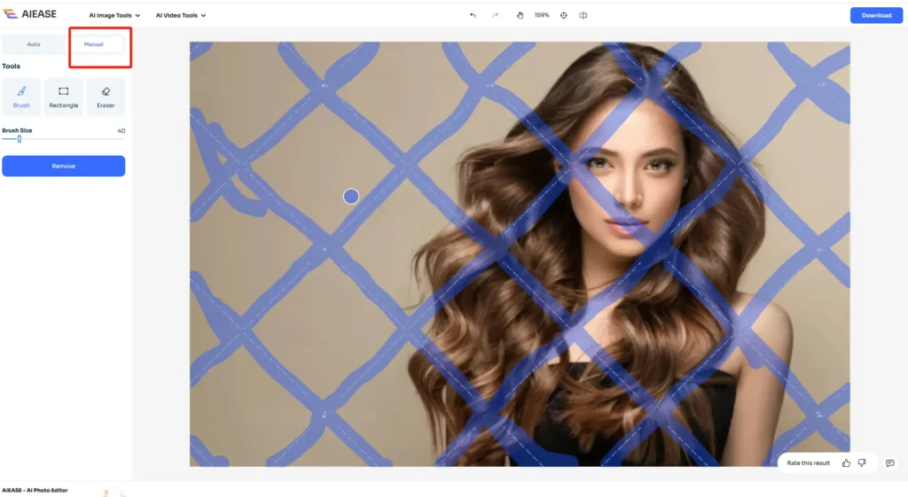Manually remove watermark residues