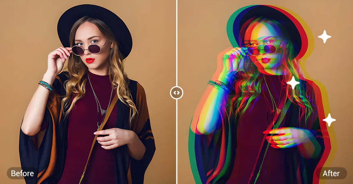 Add glitch effect to photos