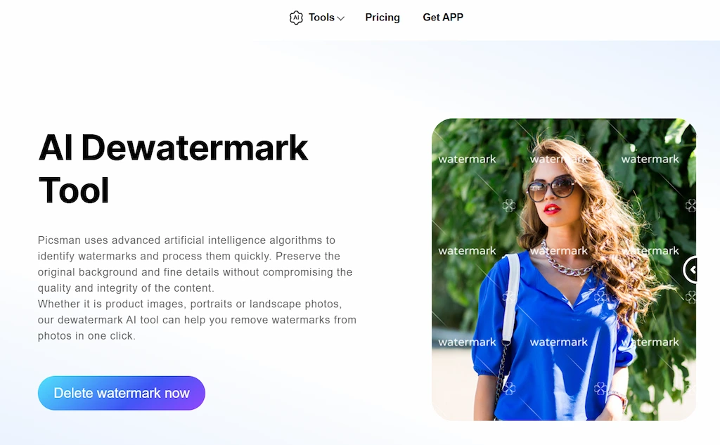 Best AI Dewatermark Tool Free Online: Picsman