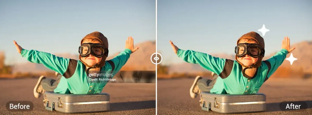 AI automatically detects and removes watermarks, leaving the image clean.