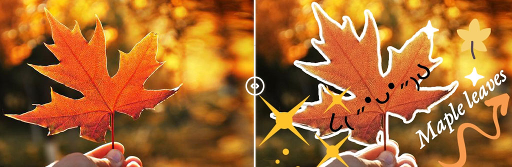 Add emoji stickers or emotion icon text
