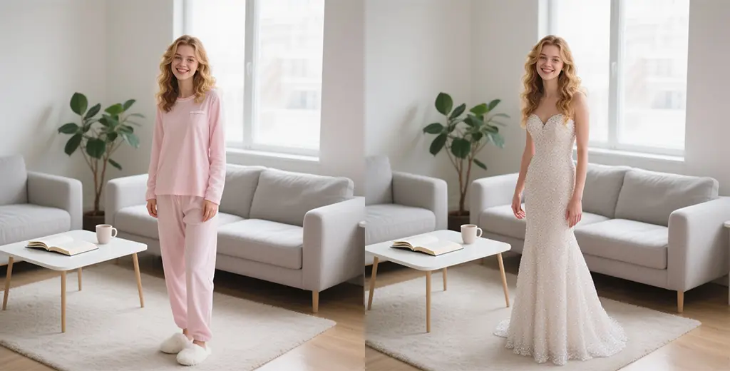 Try On Wedding Dresses at Home using AI clothes changer.