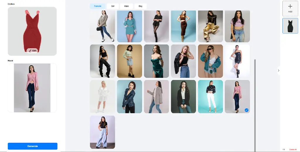Select a model or upload an image.