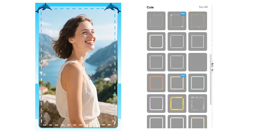 Cute frames, playful and interesting for family photos, pet photos or social media posts.