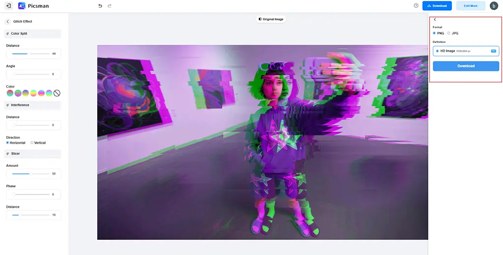 Download your glitch photo.