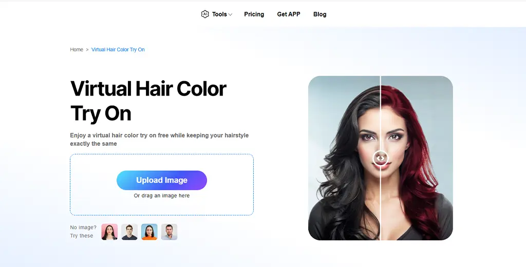 Click to online Vitual Hair Color Try On tool.