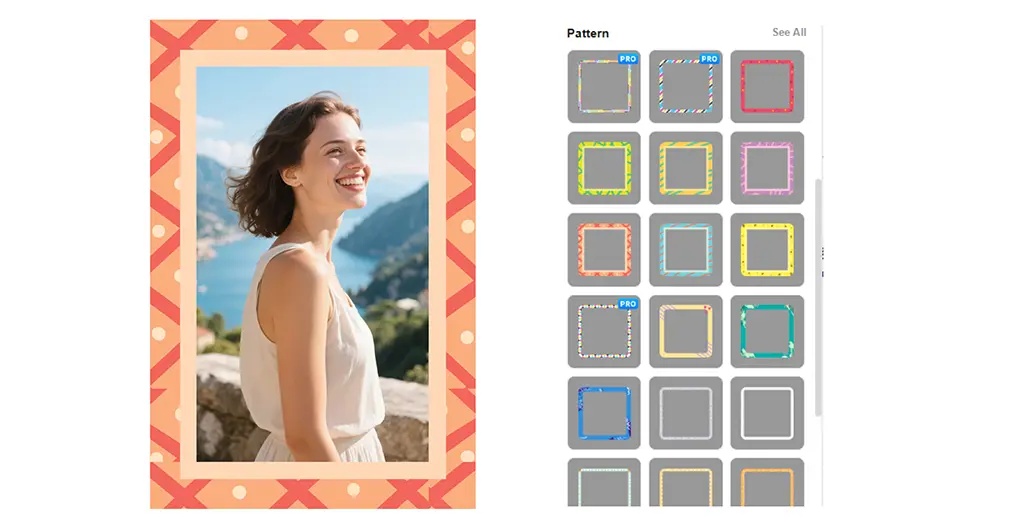 Patterned photo frames in multiple designs and styles, perfect for adding unique flair to your images