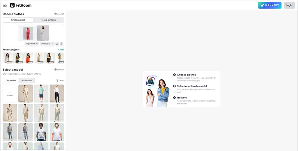 Fitroom virtual api