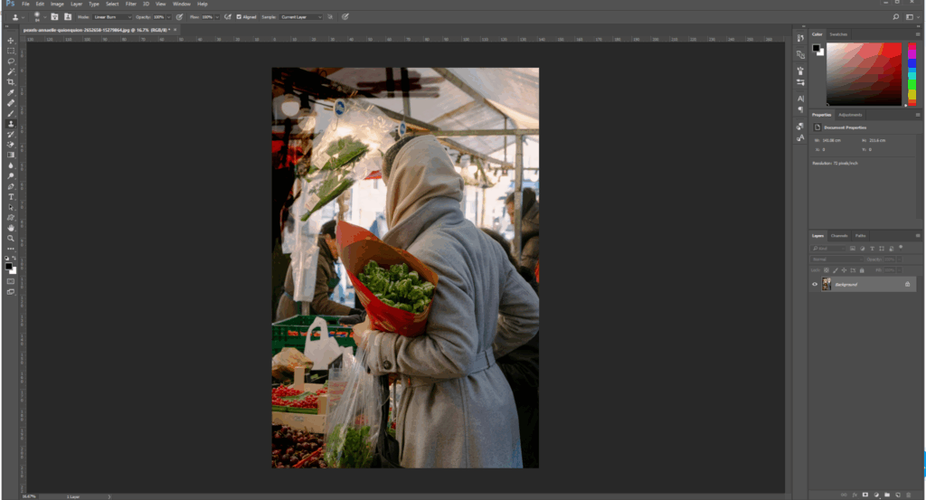 Extend photo by Using Clone Stamp Tool